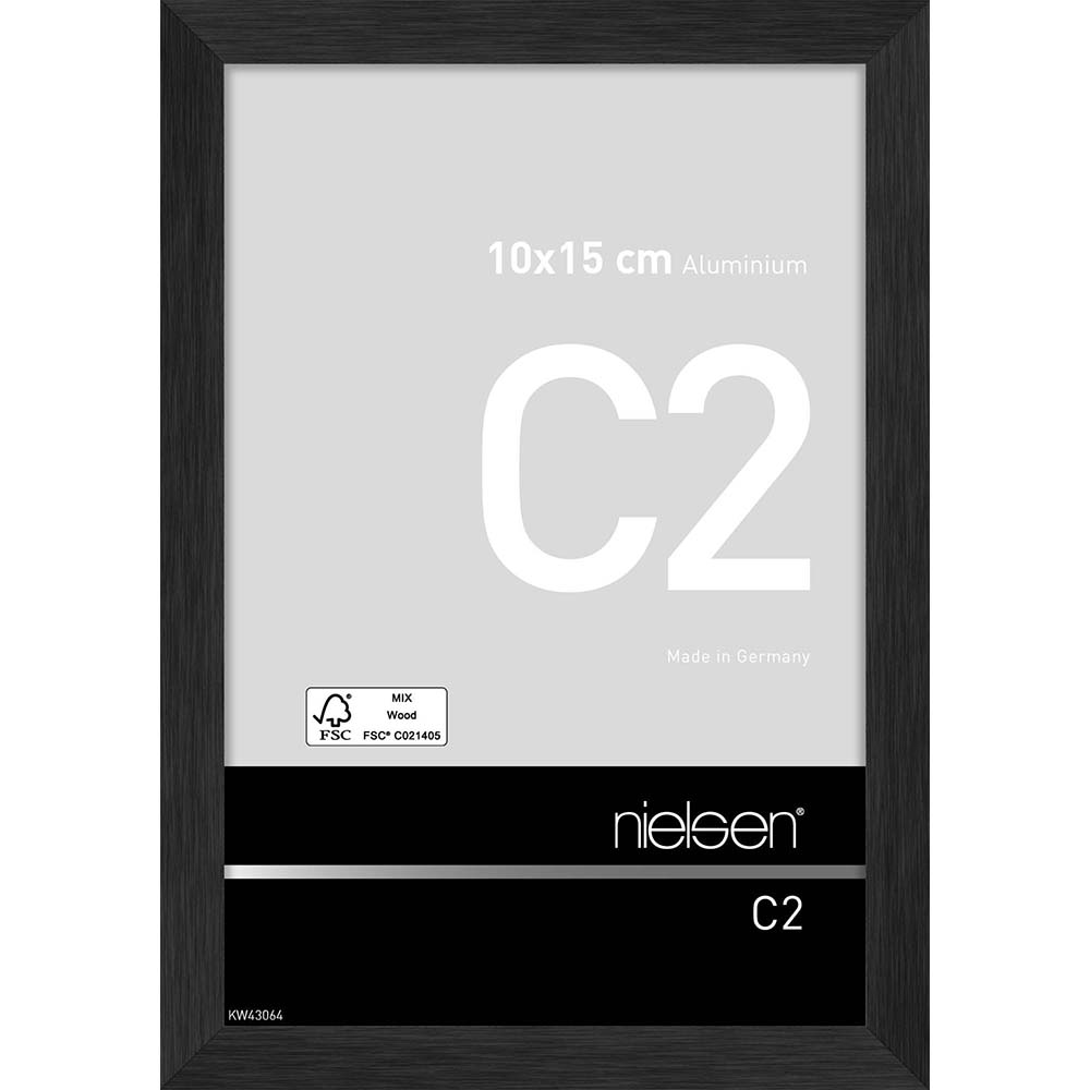 C2 Noir mat brossé 10 x 15 cm