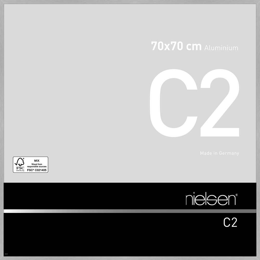 C2 Argent mat brossé 70 x 70 cm