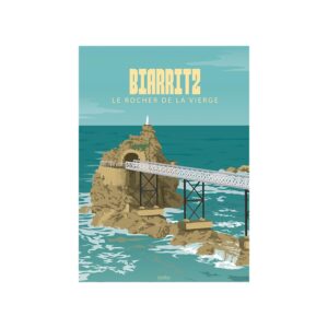 AFFICHE BIARRITZ ROCHER DE LA MER - 50X70CM